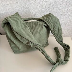 PIQUE LIFE Furoshiki Forest Tote Bag Corduroy Tie Handle Matcha Green